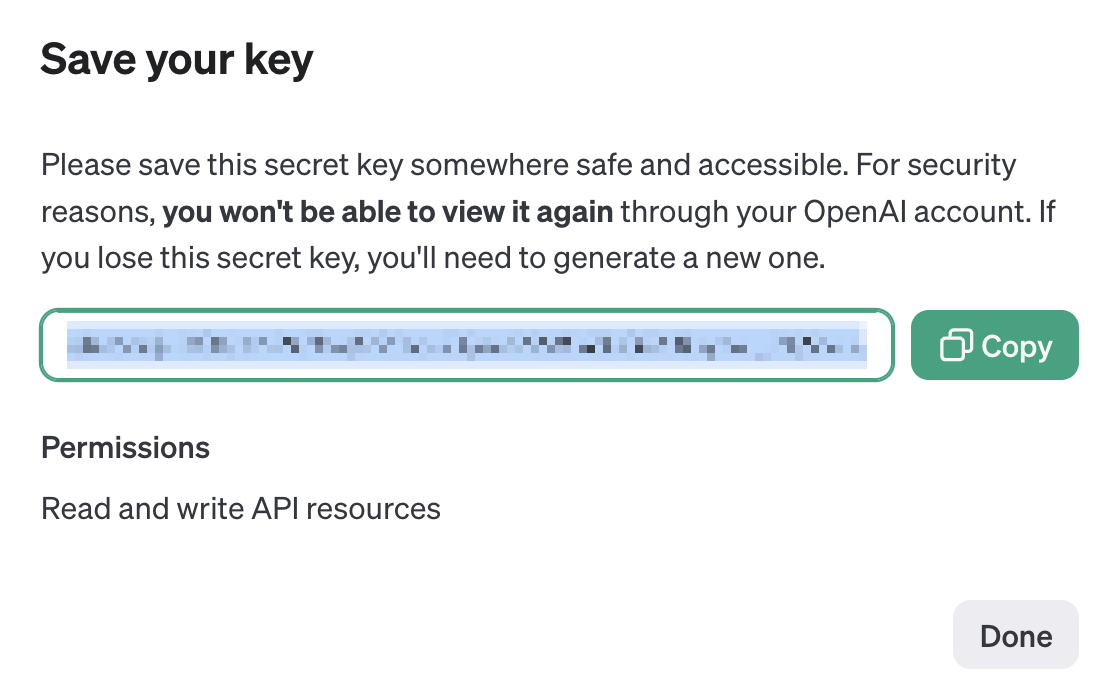 API Key - étape 3