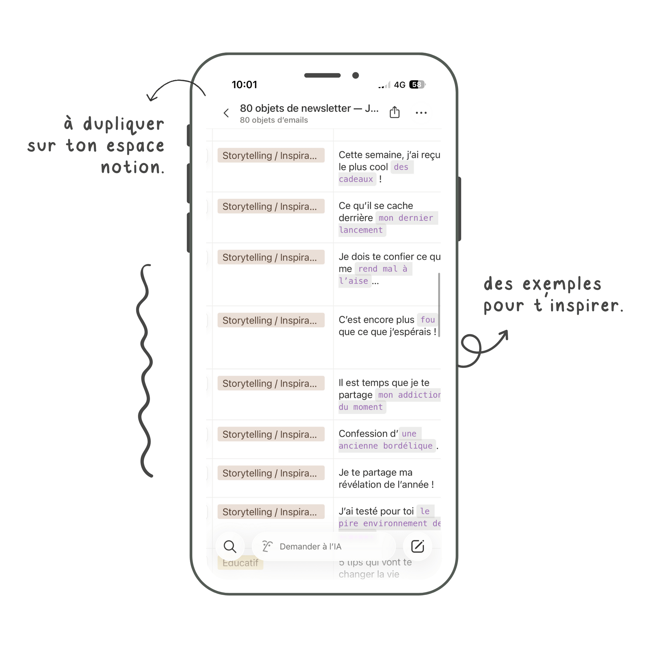 80 objets pour tes newsletters