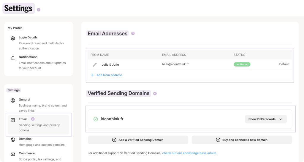 Paramètres Kit Newsletter